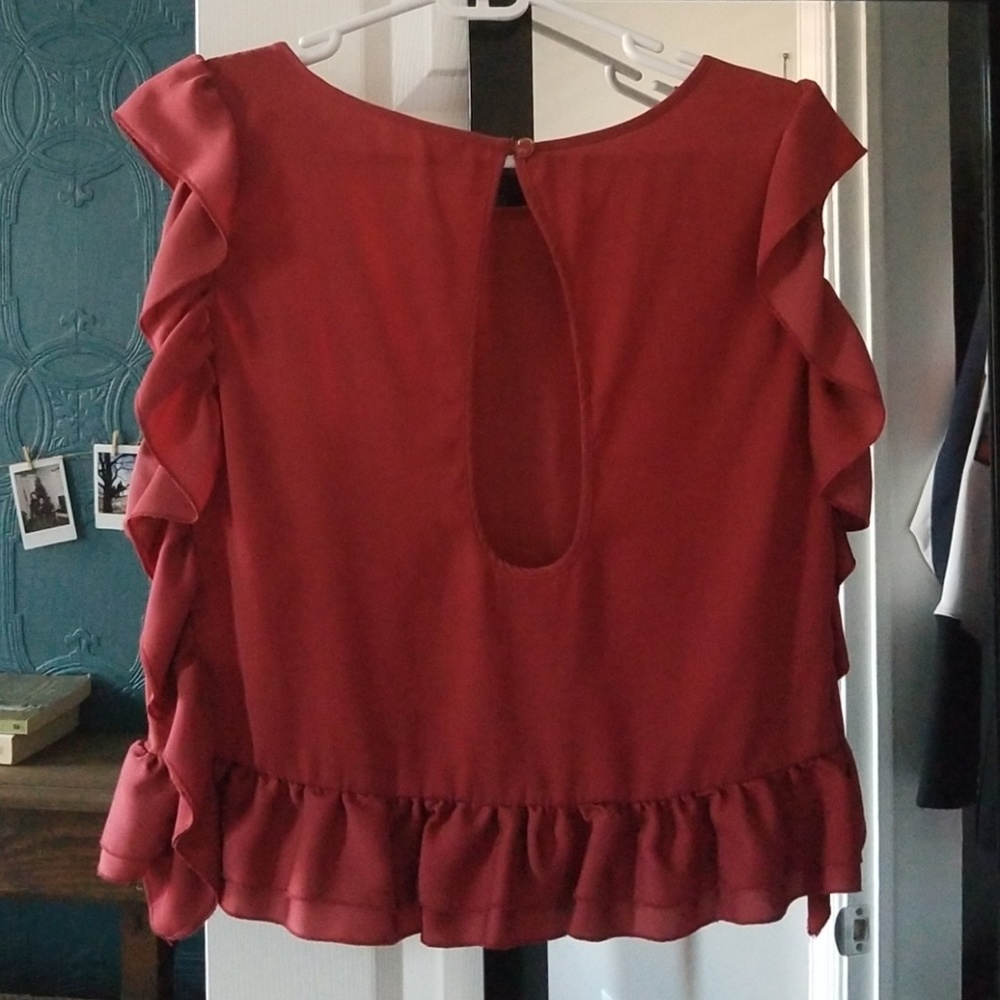 Red Ruffle Top - Picture 2 of 3